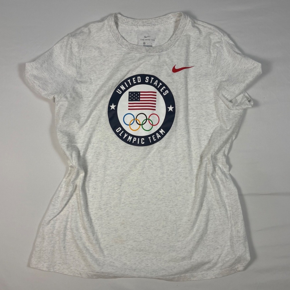 Nike‎ US Olympic Team T-Shirt XL Grey Dri-FIT Short Sleeve Graphic Tee - Picture 3 of 8